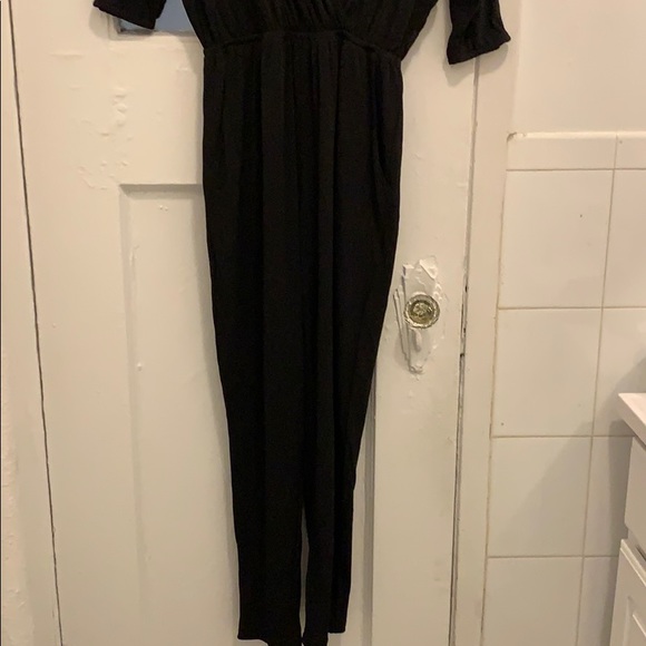 Open Sleeve Black Jumpsuit - Picture 2 of 3